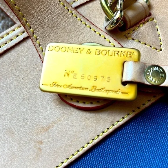 DOONEY & BOURKE blue leather and canvas cabriolet dome bag - Picture 6 of 12